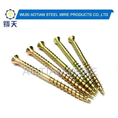 Tornillo de rosca chapado en zinc amarillo brillante con cabeza avellanada Phillips de 3,5x25 mm